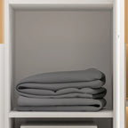 Wardrobe Armoire Wooden Closet Cabinet 6 Storage Cube and Hanging Rod
