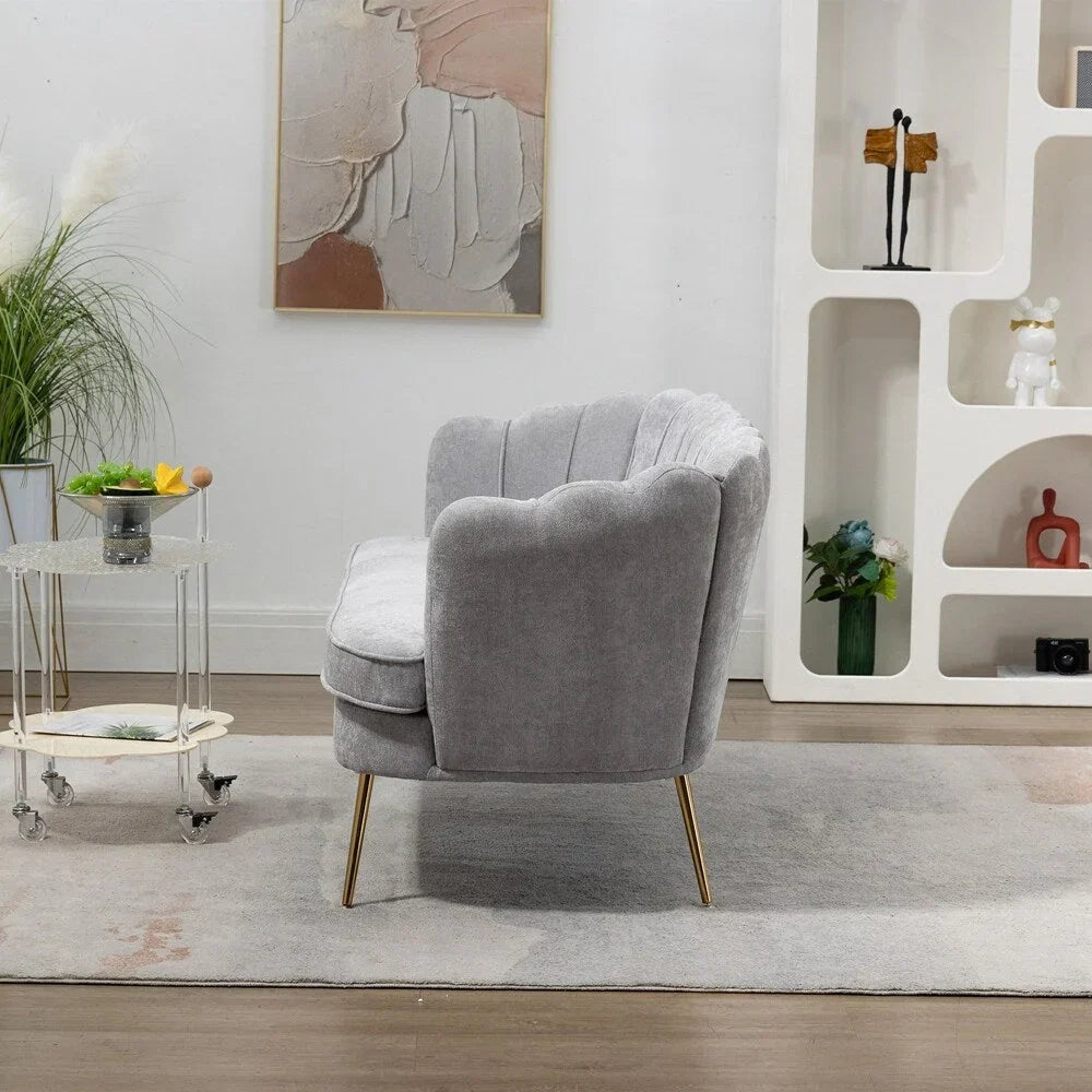 Small Mini Room Couch Two-Seater Sofa with Gold Metal Leg - 2 Seat