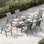 Patio Chairs,Outdoor Stackable Dining Chairs Set of 4/6 All Weather Lightweight Textilene Outdoor Chair Sets with Armrests for Backyard,Pool Deck