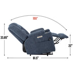 Fauteuil inclinable Power Lift avec massage et chaleur, fauteuils inclinables larges et rembourrés Lazy Boy avec ports USB, Type C et 2 porte-gobelets en acier