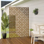 MAYEERTY Galvanized Steel Room Divider Outdoor and Indoor Divider with Free Standing Privacy Screen for Balcony Patio