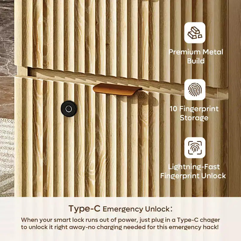 Bestier 55 Smart Computer Desk, Oak Writing Desk with File Drawers and Power Outlet, Executive Office Desk with Open Storage and Keyboard Tray
