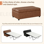 Twin Size Folding Pull out Ottoman Sleeper Bed with Mattress Convertible Guest Bed, PU Upholstered Sleeper Sofa