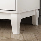 Commode double Timechee 6 tiroirs 47,2 po de largeur, pieds en bois massif, fini laqué