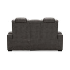 Signature Design by Ashley HyllMont – Causeuse inclinable électrique grise avec console – 71,75 po L x 39 po P x 44 po H