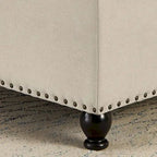 Large Square Storage Ottoman with Wooden Legs