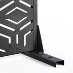 3-Panel Room Divider Screen with Geometric Pattern – Black Galvanized Steel