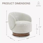 Spruce&Spring Upholstered Swivel Accent Barrel Chair with Wood Base