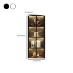 Modern Grey Metal Wood Corner Display Cabinet with Glass Door