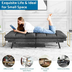 Canapé-lit futon en mousse à mémoire de forme convertible avec dossier inclinable réglable pour petits espaces