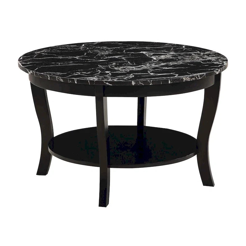 Round Coffee Table with Shelf
