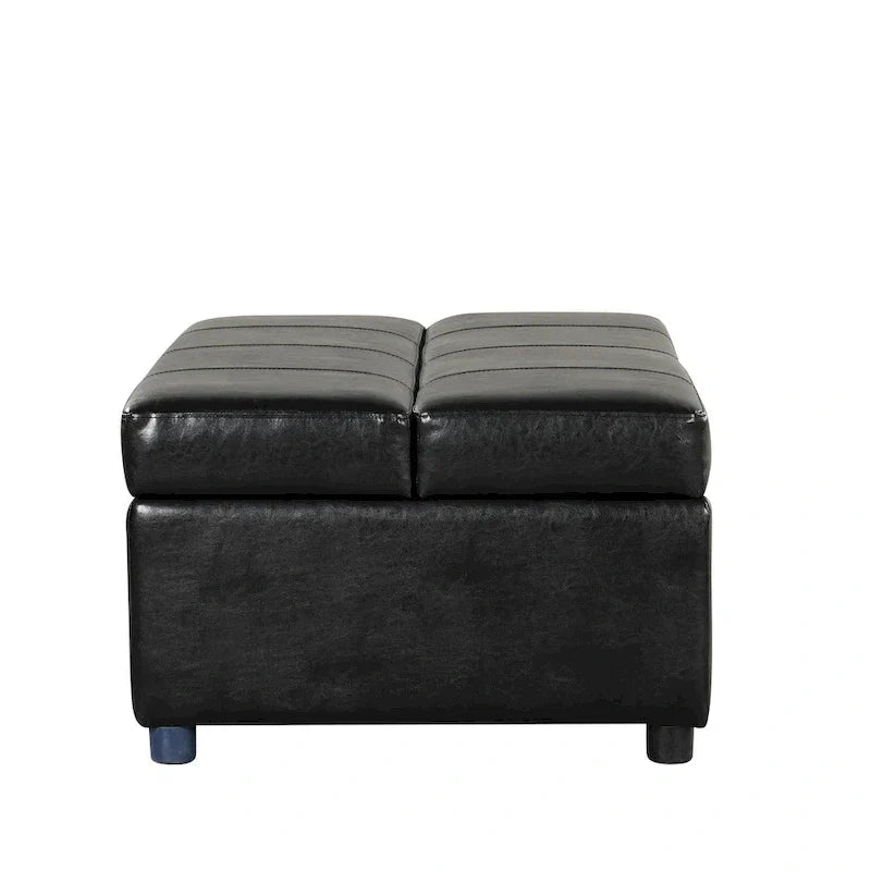 Twin Size Folding Pull out Ottoman Sleeper Bed with Mattress Convertible Guest Bed, PU Upholstered Sleeper Sofa