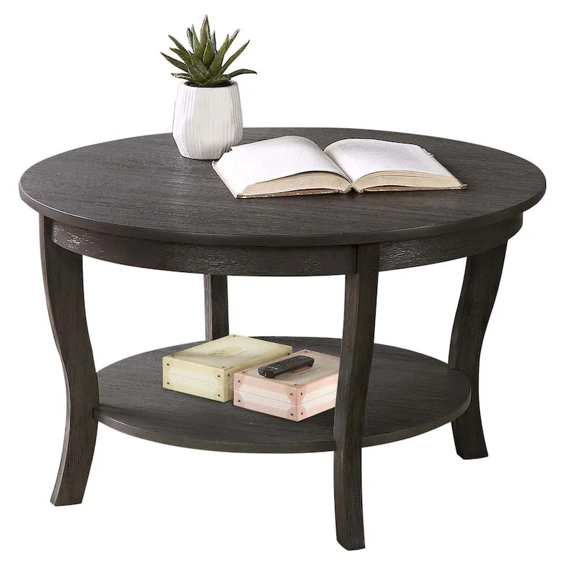 Round Coffee Table with Shelf