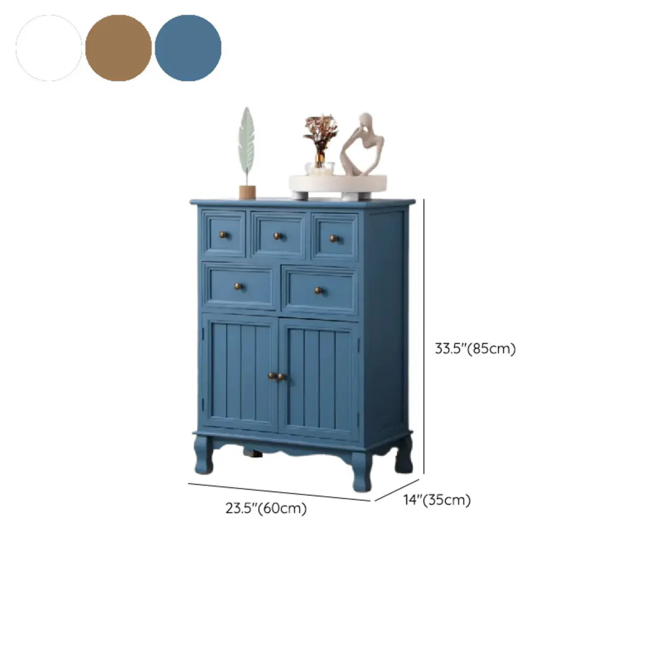 Rustic Brown Wood Accent Cabinet for Living Room Storage
