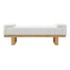 Panca moderna imbottita in bouclé Christopher Knight Home Paulina in legno di Hevea