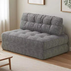 Full Corduroy Folding Sofa Bed Futon, Floor Convertible Sleeper Chair with Pillow & Back Support