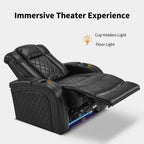 MCombo Power Recliner Chair with Adjustable Headrest, Dual Motor Home Theater Seating with USB Port, Breathable Leather HTS411