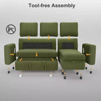 Dyonery 81 Sectional Sleeper Sofa, L-Shaped Pull Out Couch with Reversible Storage Chaise, USB, Reclining Backrest