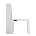 46-Inch L-Shaped Corner Desk with Bookshelf and Drawers
