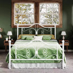 Kids Metal Bed Frame with Butterfly Headboard and Footboard, No Box Spring Needed