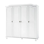 Palace Imports 100% Solid Wood Kyle 4-Door Wardrobe Armoire with Solid Wood or Mirrored Doors