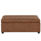 Twin Size Folding Pull out Ottoman Sleeper Bed with Mattress Convertible Guest Bed, PU Upholstered Sleeper Sofa