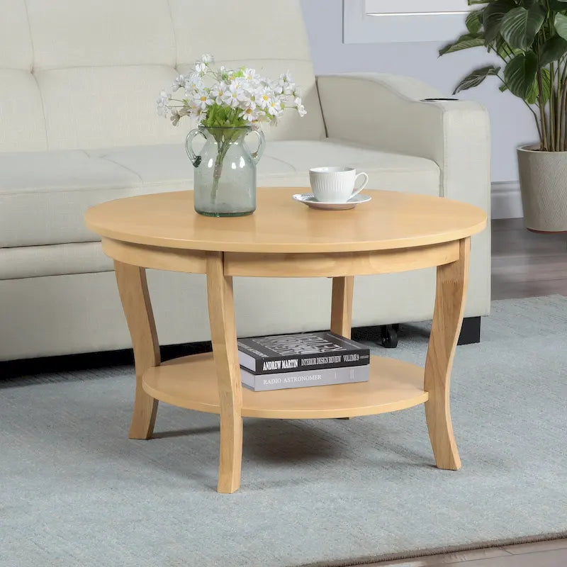 Round Coffee Table with Shelf