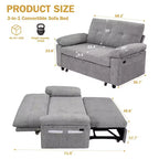 Dyonery 3-in-1 Convertible Sofa Bed, Pull Out Sleeper Sofa with Adjustable Backrest