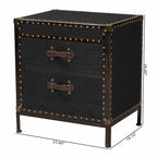 Table d'appoint/Malle de rangement en toile effet vieilli Laura