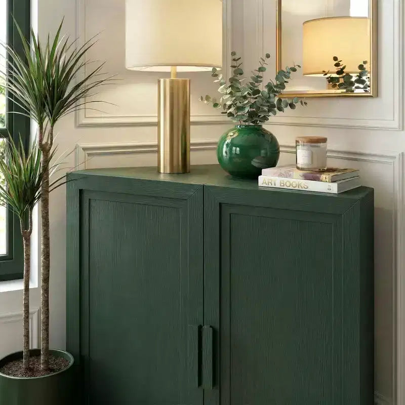 Dovelina Corner Cabinet with Adjustable Shelves Sideboard Buffet Wine Cabinet Kitchen and Dining Cabinet with Wood Doors - 31H x 31W, 36H x 31W