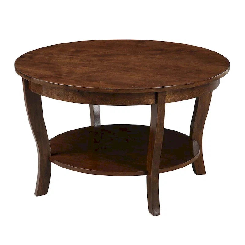 Round Coffee Table with Shelf