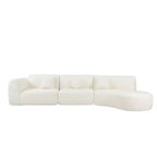 140-Inch Modern Curved Sectional Sofa with Chaise Lounge, 3-Piece Set, for Living Room