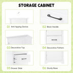 Freestanding Bathroom Cabinet with 2 Doors, Adjustable Shelves & Door Storage ,Tall Bathroom Organizer