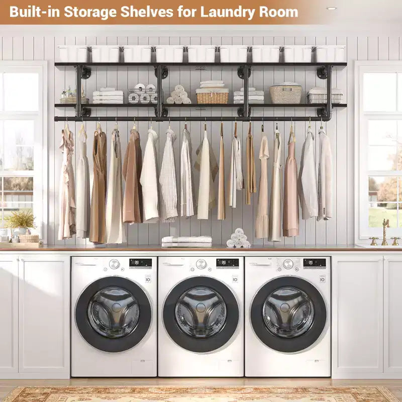 Besiost 2-Tier Clothing Rack with Hanging Rod, Clothing Shelves with Top Shelf
