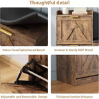Shoe Storage Cabinet with Bench & 4 Flip Drawers - Narrow Entryway Organizer for 35-40 Pairs