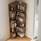 Étagère d'angle en bois manufacturé à 6 tablettes