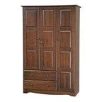 3-Door Wardrobe Armoire - White/Mocha/Java - Solid Wood