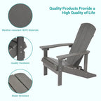Bonosuki Weather-resistant Wood Outdoor Adirondack Chairs-Set of 4