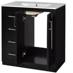30 Single Sink Bathroom Vanity with Cabinet & 3 Drawers – Black / Blue / Green / Indigo / White