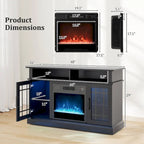 TV Stand with Electric Fireplace LED Lights Remote Controls