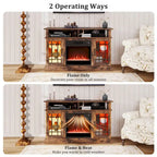 TV Stand with Electric Fireplace LED Lights Remote Controls